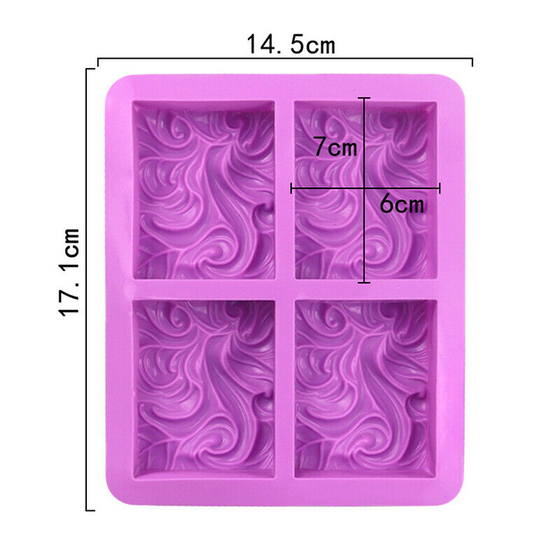 4 Cavity Wavy Flower Silicone Clay Soap Mold Cake Diy Plaster Oil Soap ResinBDA