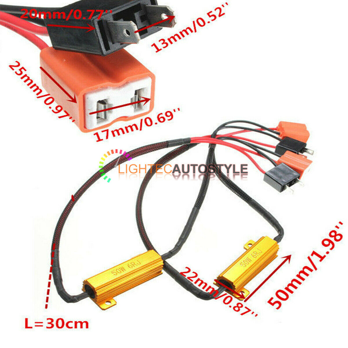 2X 50W H7 LED HID HEADLIGHT CANBUS ERROR FREE CANCELLER DECODER LOAD RESISTORS