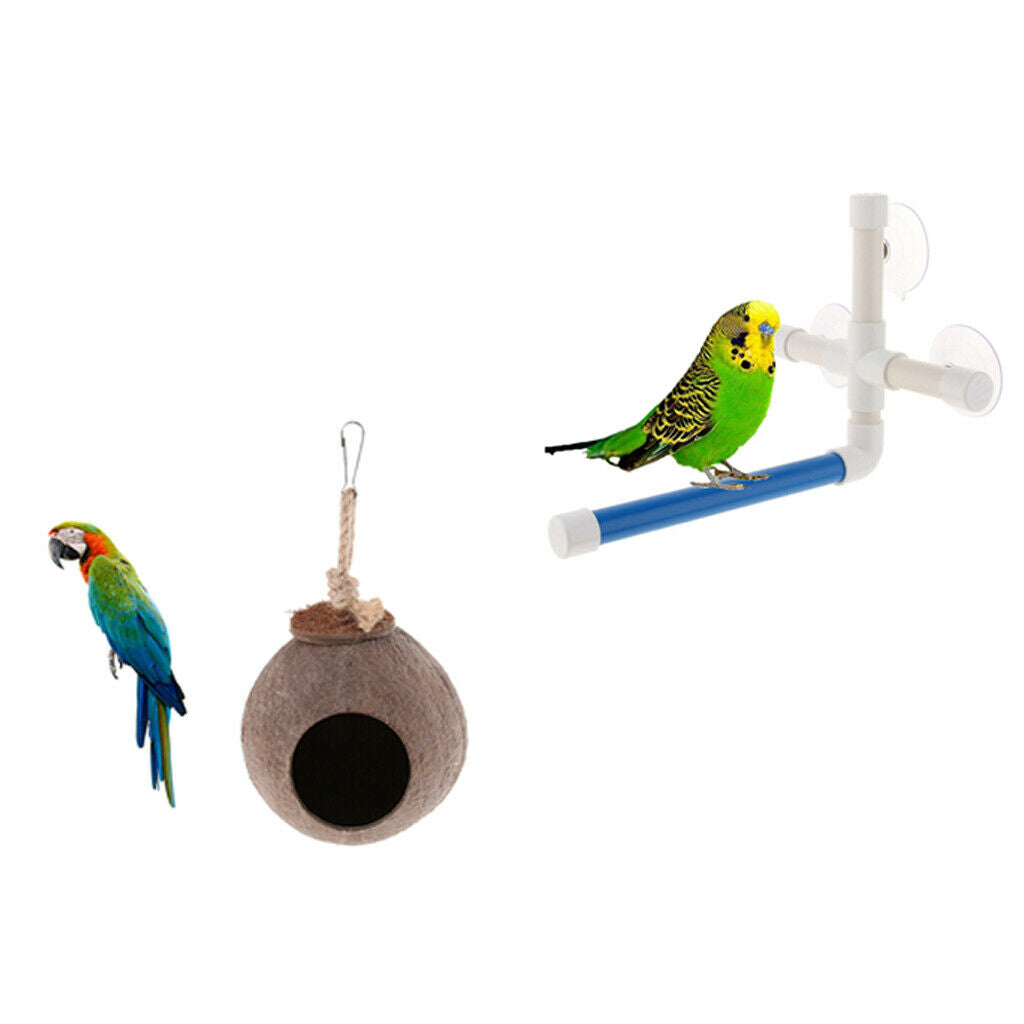 Parakeets Bird Bath Standing Platform,Suction Cup Window Basking,Bird Play Stand