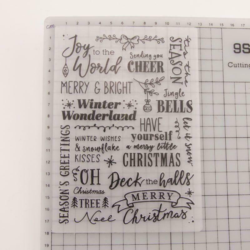 Plastic Embossing Folder Template DIY Scrapbook Photo Album Card Merry Christmas