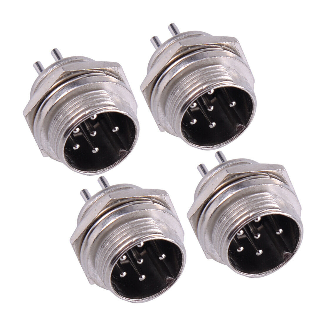 4pcs 15MM GX16-6Pin Aviation Plug Male Female Panel Chassis Metal Connector Atn