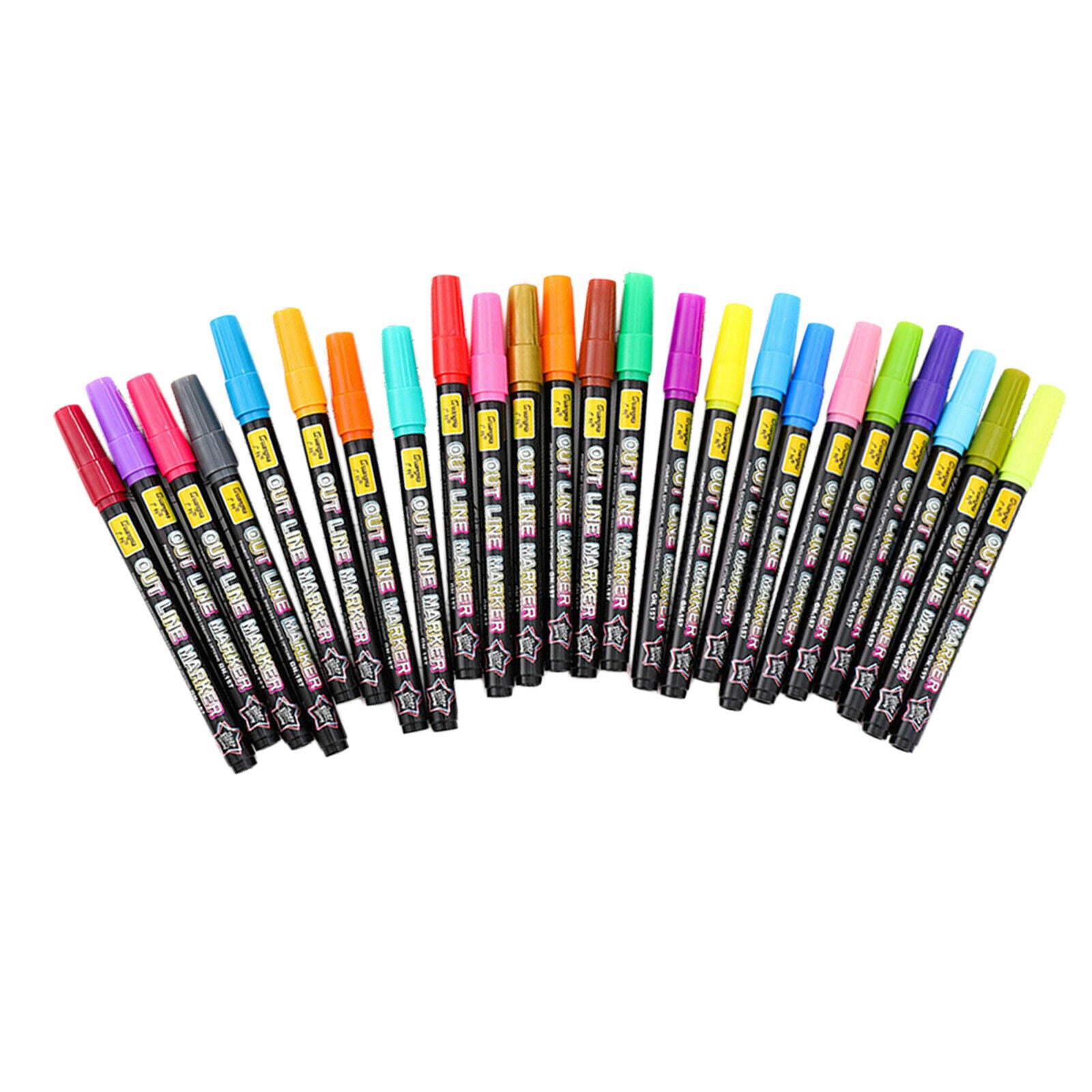 Double Line Outline Pens - 24 Colors Double Line Pen, Outline Markers for