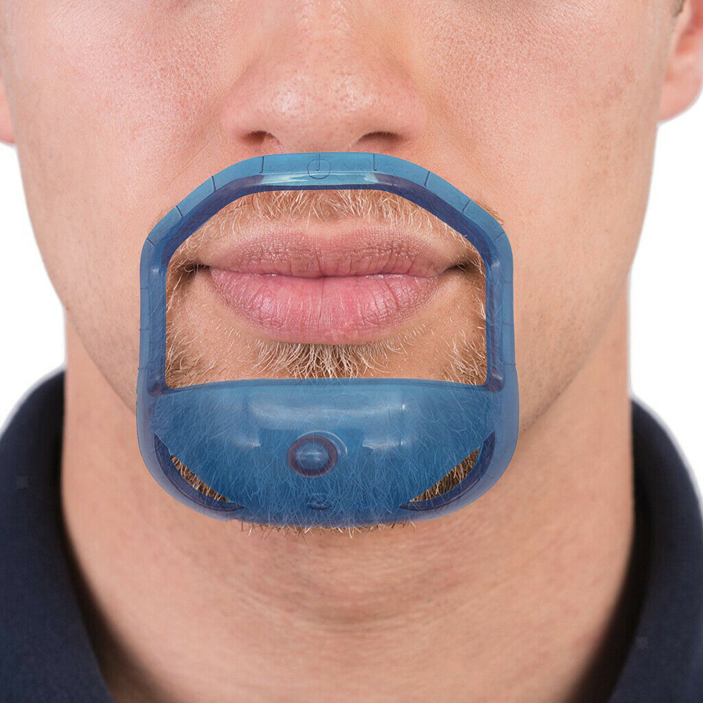 Durable Salon Male   Beard Mustache Styling Grooming Template Tool Blue