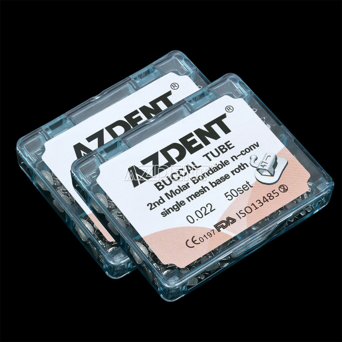 2X AZDENT Dental Orthodontic 2nd Molar Split Buccal Tube Roth 0.022 Bondable