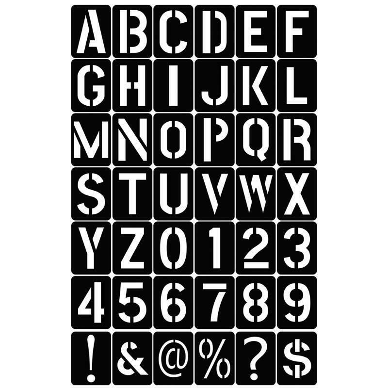 42pcs English Alphanumeric Symbol Hollow Template Letter Stencils Painting Molds