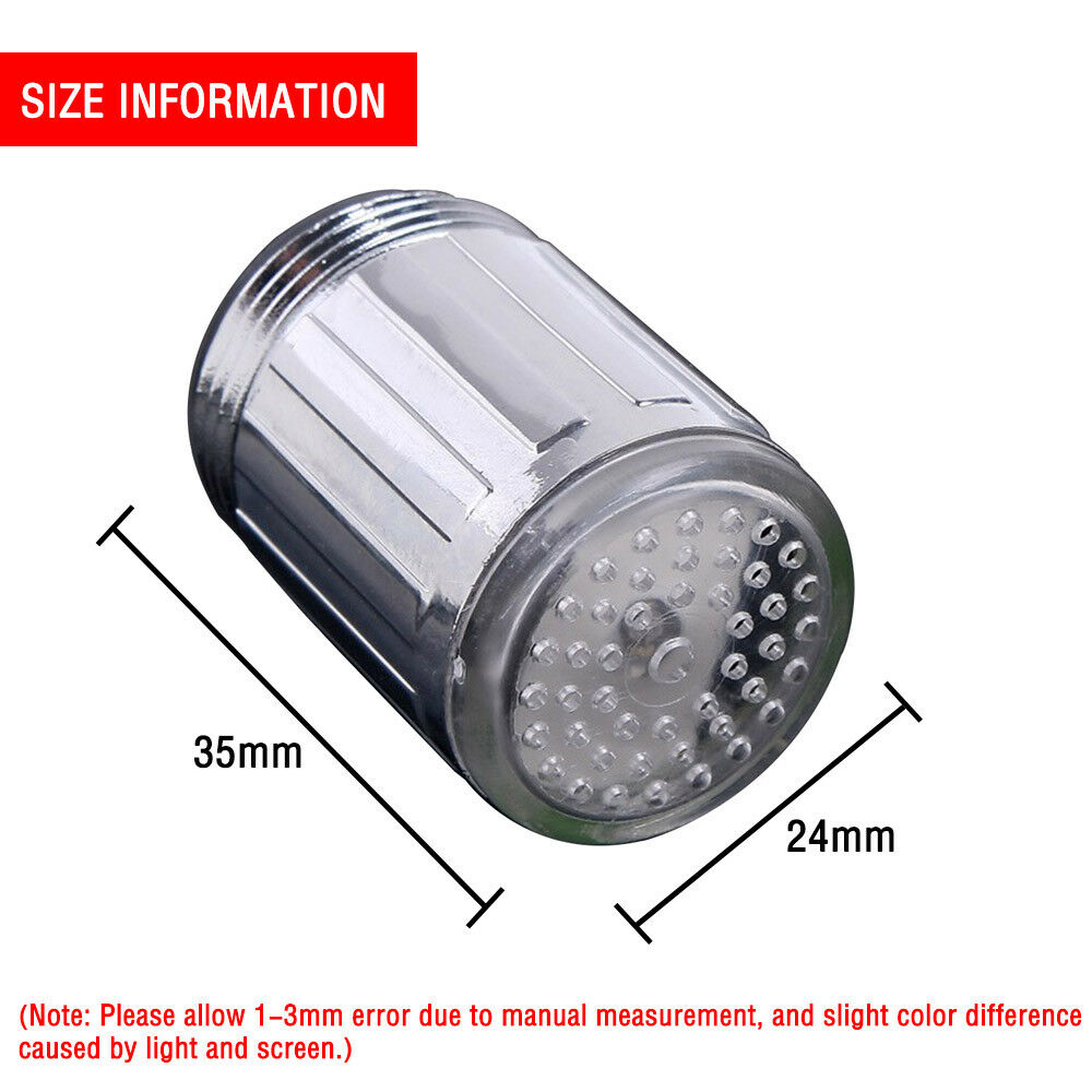 Luminous Glow Light-up LED Shower Tap Faucet Nozzle Head W/Blue Light New