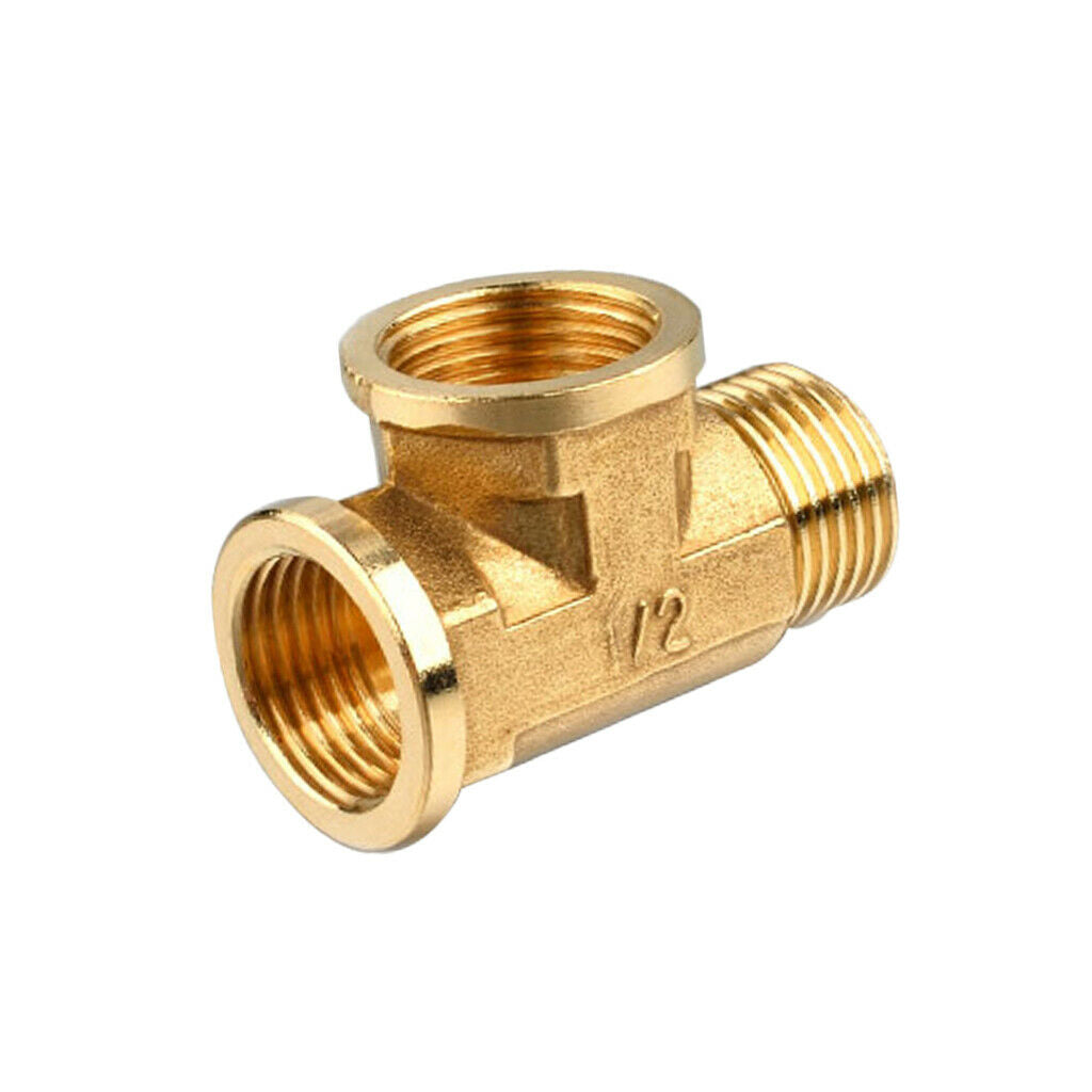 1/2" Anti-Burst Brass Tee Fitting / Pipeline Connector Female Male / 3 Way