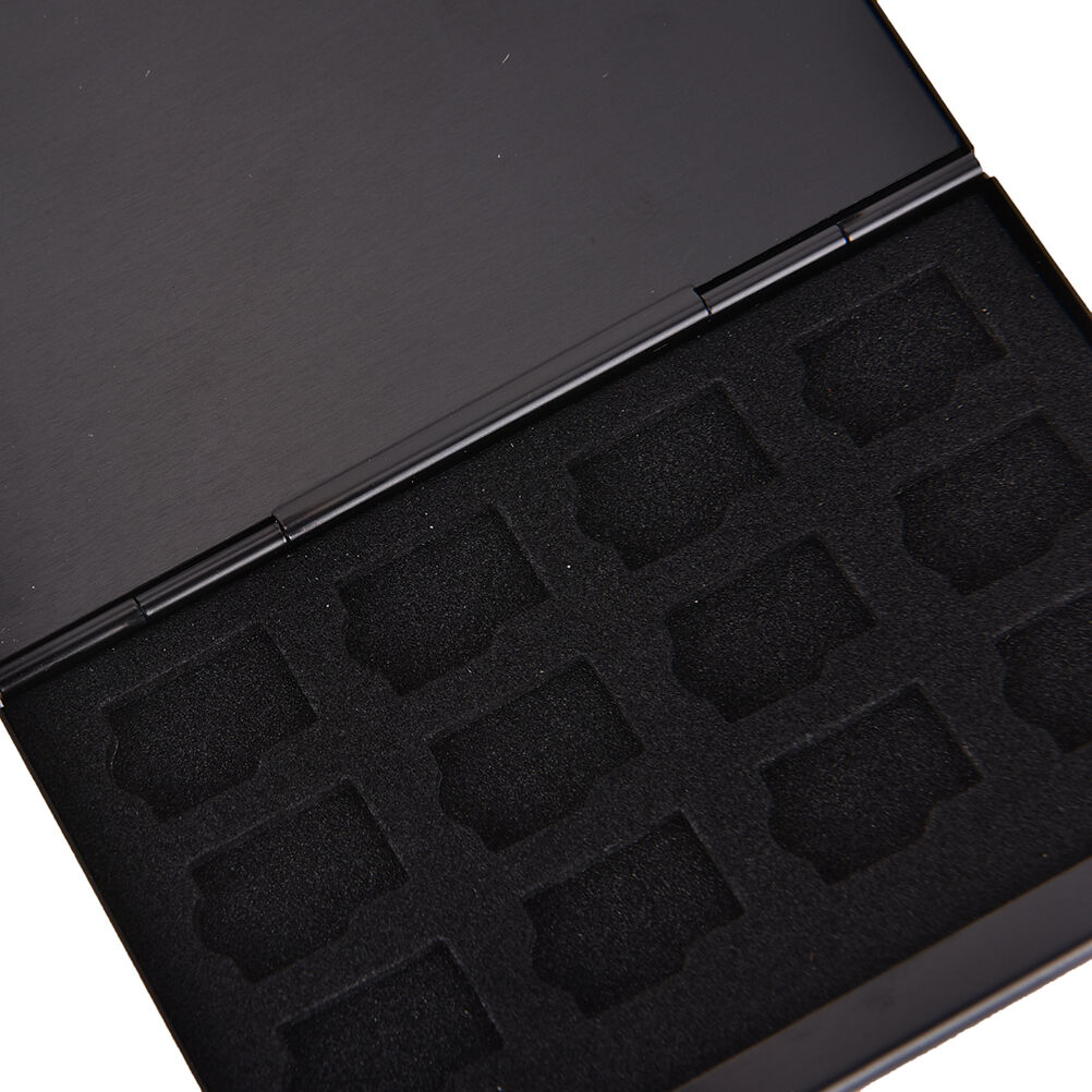 Black Aluminum Memory Card Storage Case Box Holder For 24 TF Micro SD-e_BPY SJ