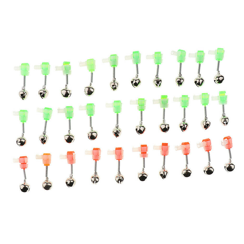 30 Pieces Fishing Bite Alarm Single Bell Rod Tip Alert Ring Fishing Rod Bell
