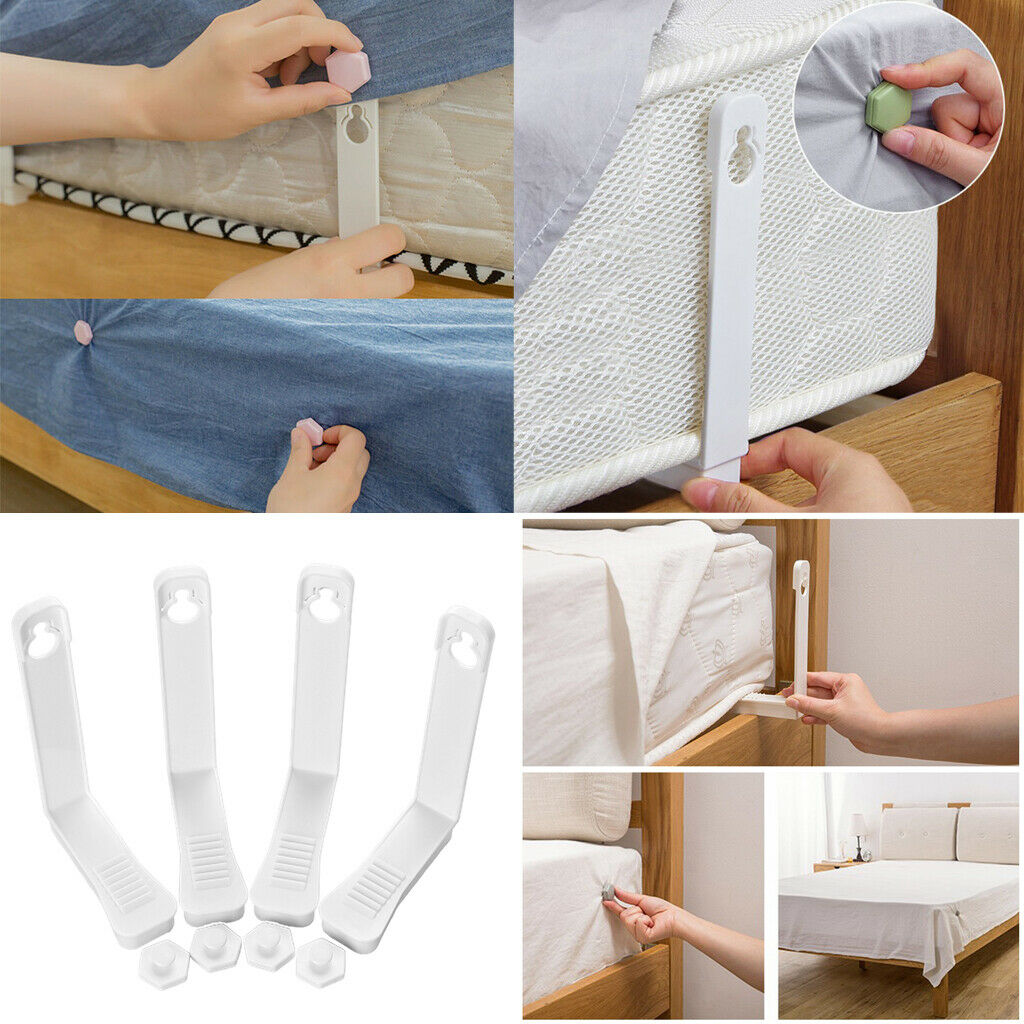 2X 4Pack Bed Sheet Holder Fastener For Mattress Covers Sofa Cushion White