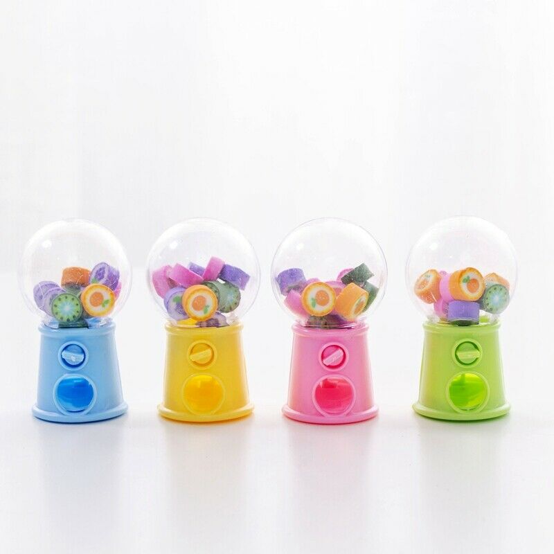 1X(Creative Mini Fruit Gashapon Eraser Machine Eraser Dispenser Kids Stationar5)