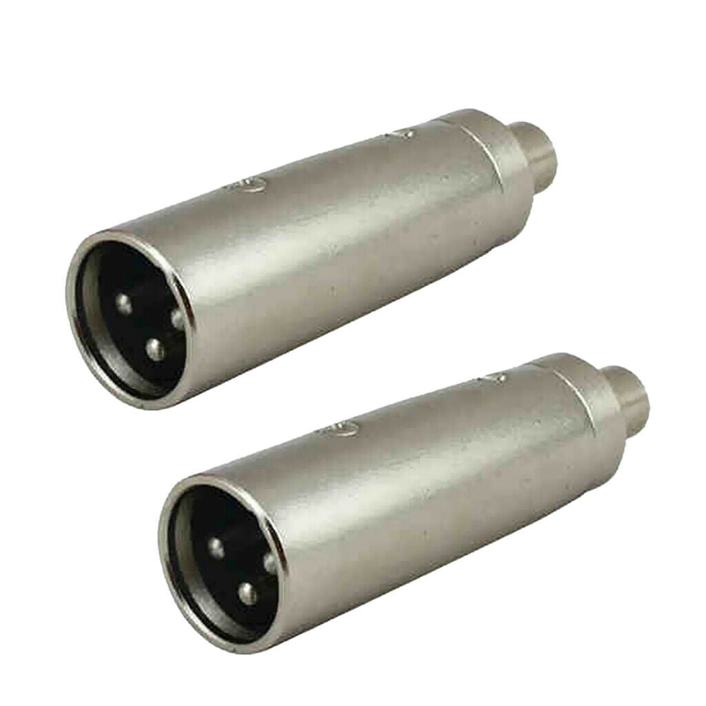 2Pack XLR 3 PIN Female to RCA Female Coupler Audio Splitter Adapter Mic Cable
