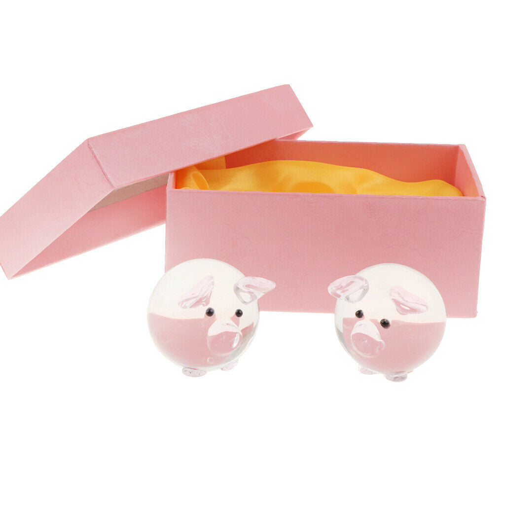 Crystal Couple Pig Glass Kiss Pig Lovely Lucky Pig Craft Gifts Pink
