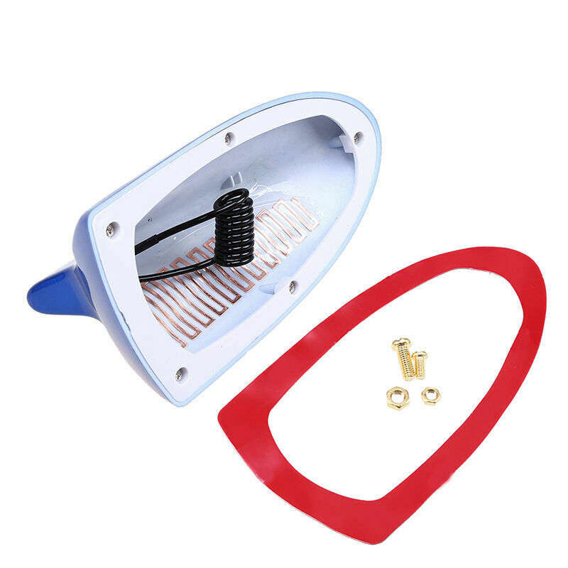 Universal Blue Shark Fin Antenna Aerial AM/FM Signal Roof Aerial for Car SUV ABS