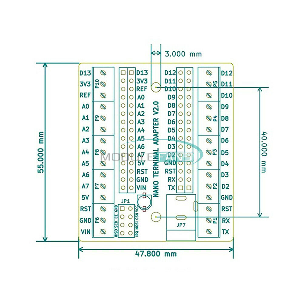 Nano V3.0 Terminal Extension Adapter Board NRF2401+ interface DC Power ATMEGA328