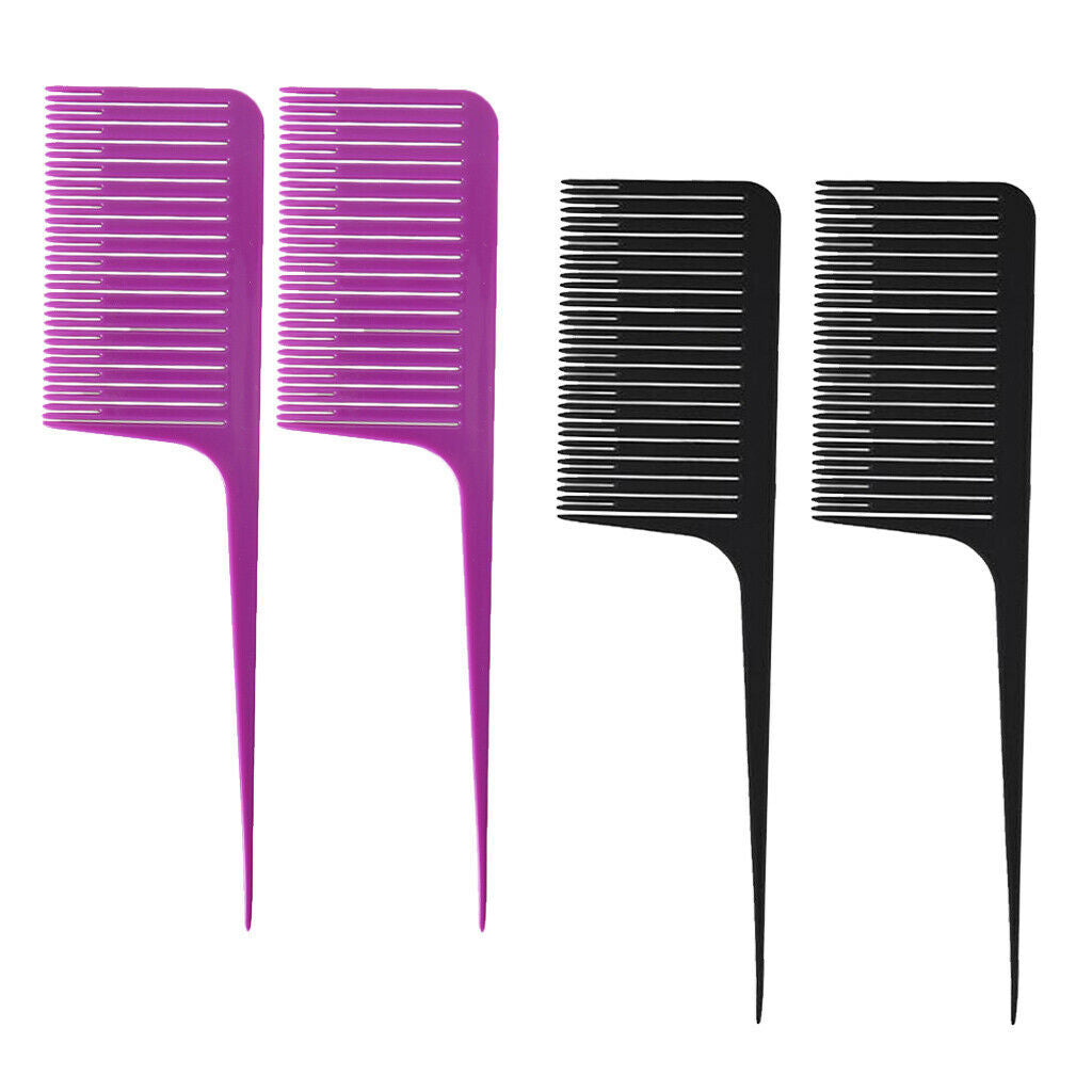 4Pc ABS Plastic Red Weave Highlighting Foiling Hair Comb for Styling Combs Brush