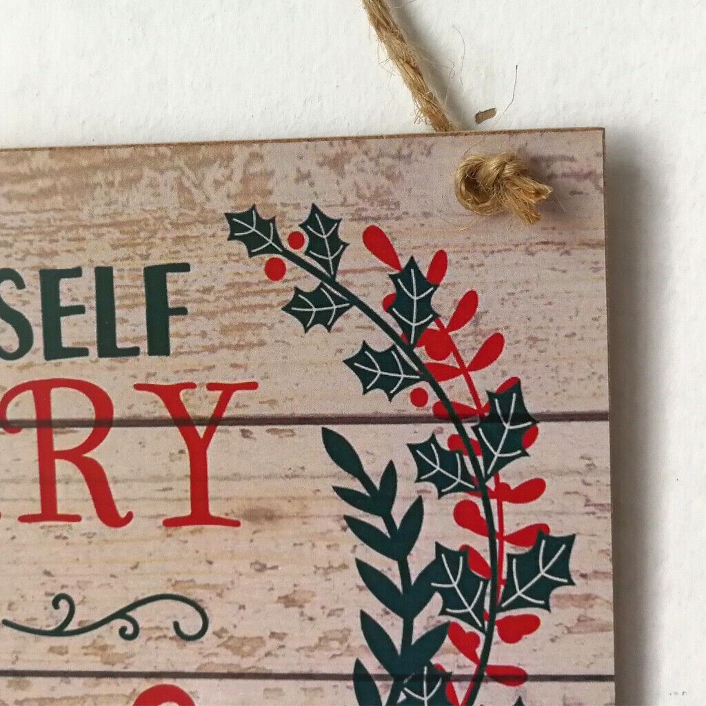 Wooden Plaque Rustic Style Merry Christmas Holidays Greetings Celebrate Sign