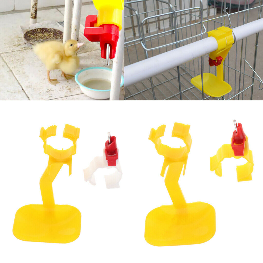10 Sets Poultry Cup Hanging Water Troughs Coop Chicken Drinking Feeding   1