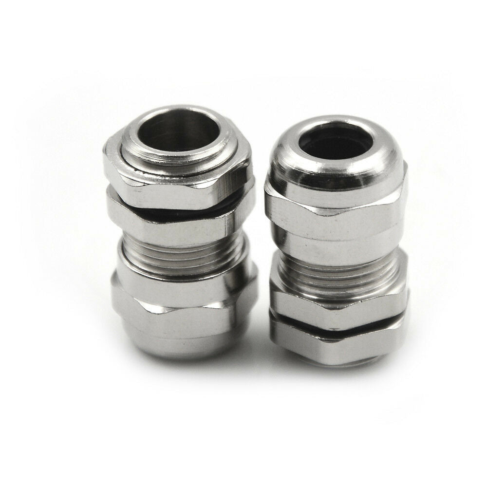New 5Pcs M12 Stainless Steel Waterproof Gland For 3-8Mm Cable ji WF
