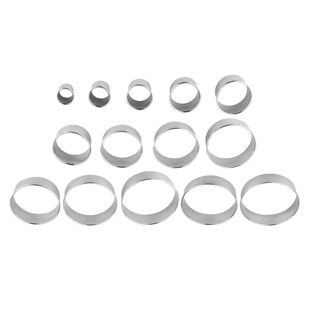 Stainless Round Cookie Biscuit Cutter Kit 14 Pieces For Fruits Veggies
