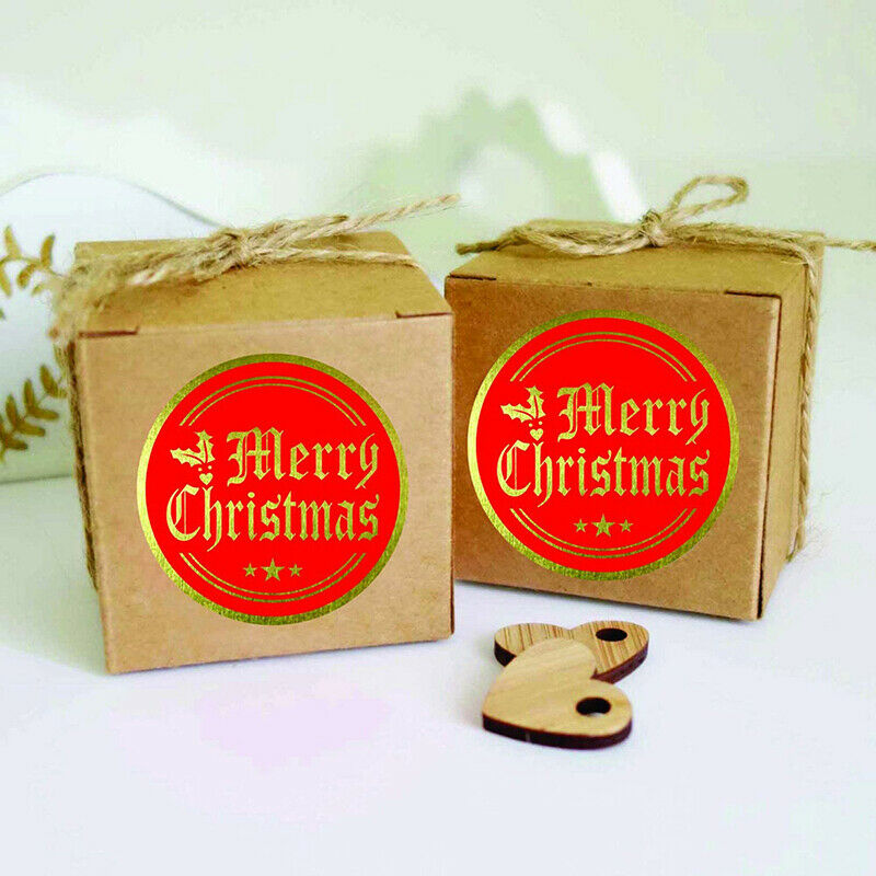 Round 500pcs Merry Christmas Stickers Gifts Packaging Sealing Labels Xmas.l8