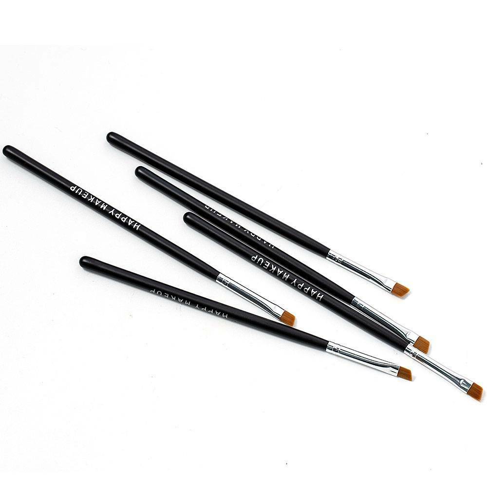 5 x Eyebrow Inclined Flat Angled Brush Eyeliner Eyeshadow Eye Brow Makeup Tools~