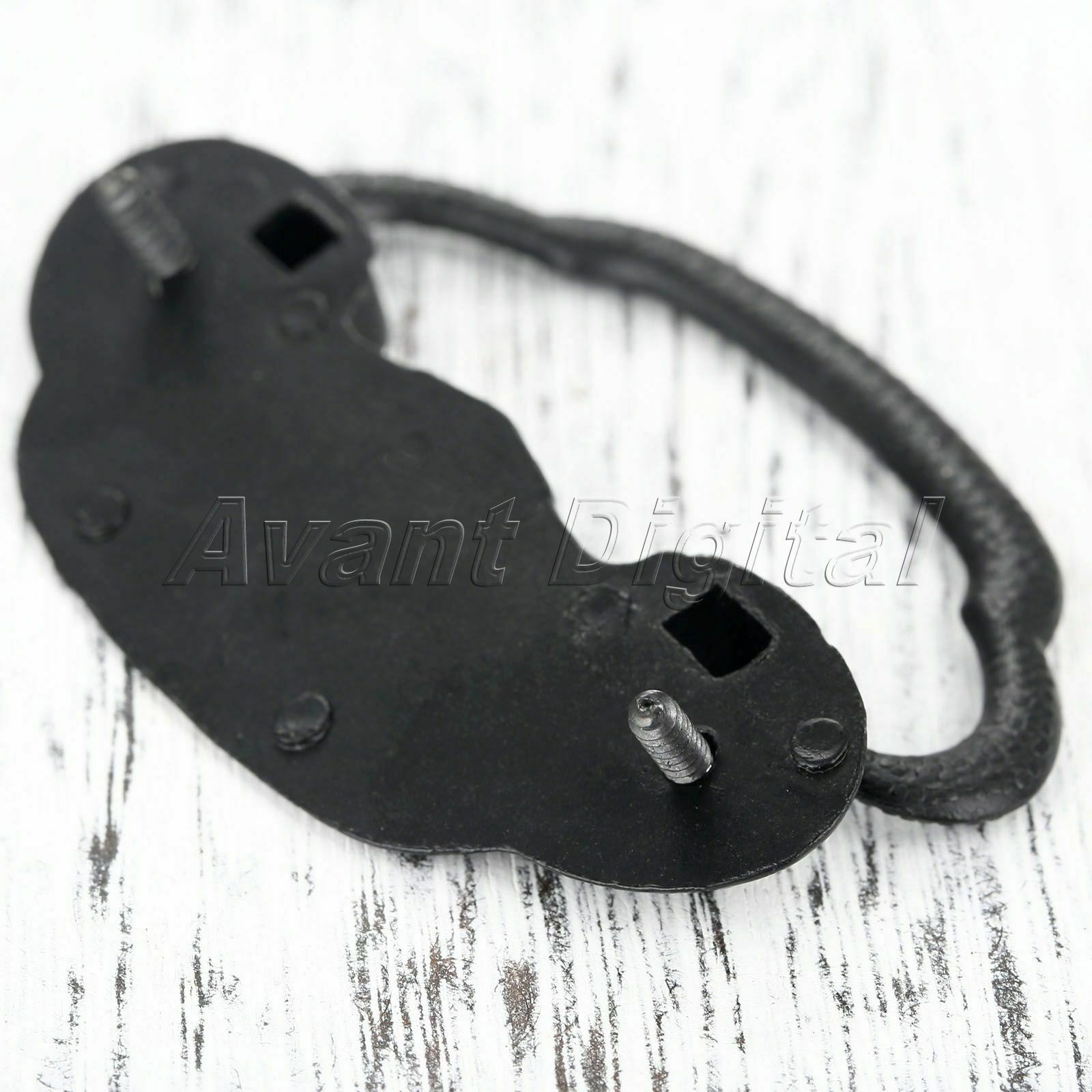 Hot Black Door Pull Ring Handle Cabinet Wardrobe Cupboard Drawer Knob & Screws