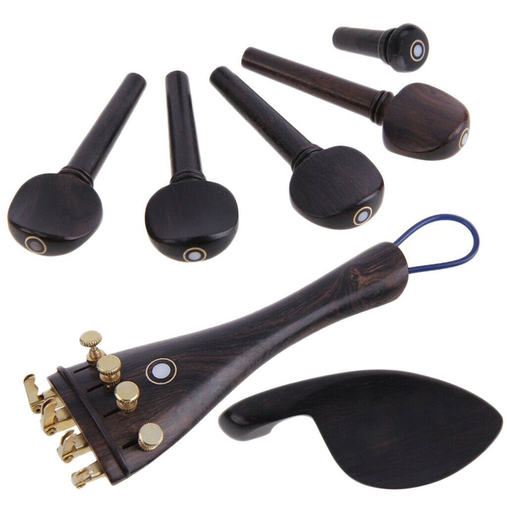 4/4 violin spare part set - tuning pins + fine tuner + tail +