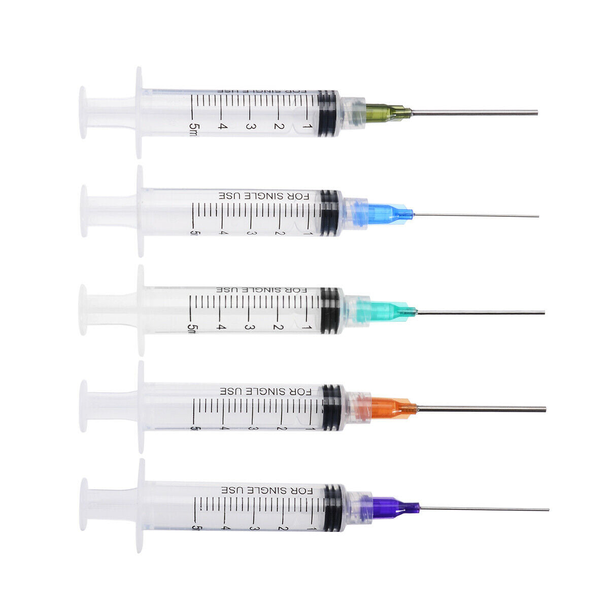 5x 5ml Syringe Crimp Sealed-Blunt Chemical Tips 1.5'' For Liquid Glue Oil Ink