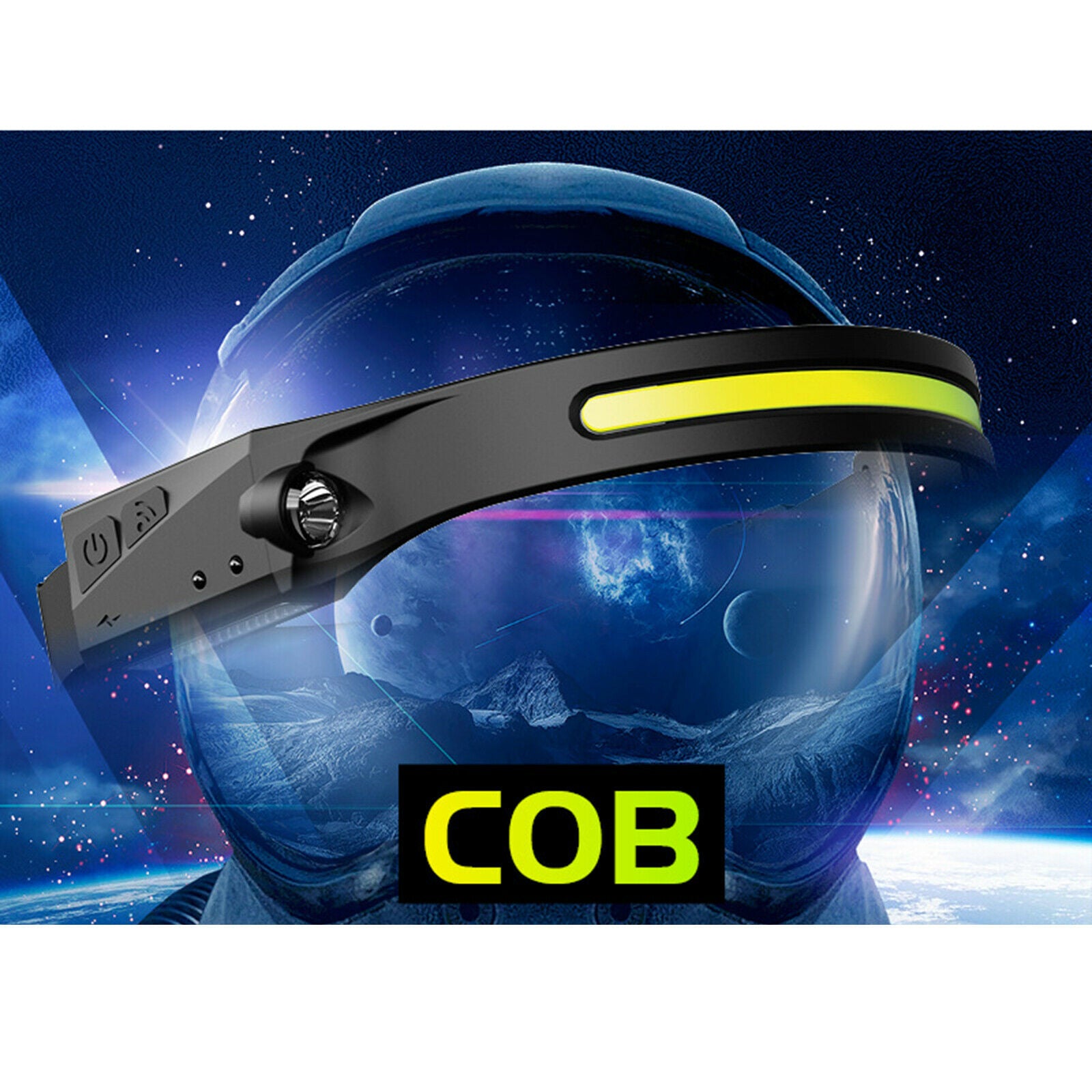 350LM LED Headlamp USB Rechargeable COB Headlight Camping Fishing Hunting