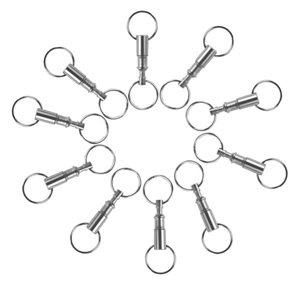 10Pcs/Pack Quick Release Keychain, Pull-Apart Removable Handy Keyring with Two