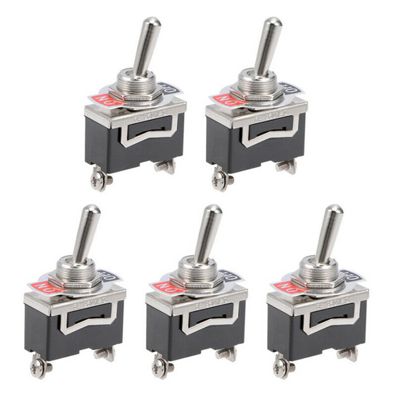 5X Toggle Switch 12V 24V 220V 230V 10A Flick ON OFF 2 Pole for Car Truck Boat