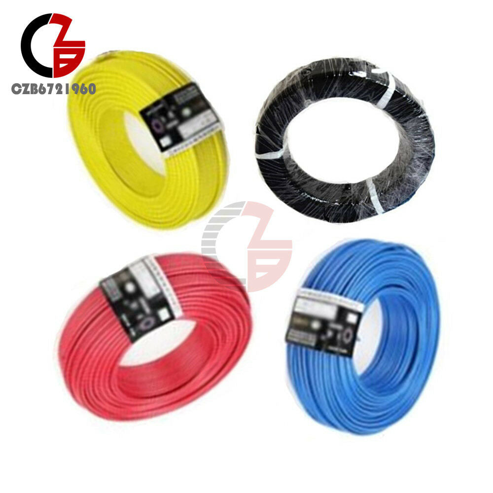 Red Yellow Blue Black Flexible Stranded of UL-1007 24 AWG Wire Cable 10M 4 Color