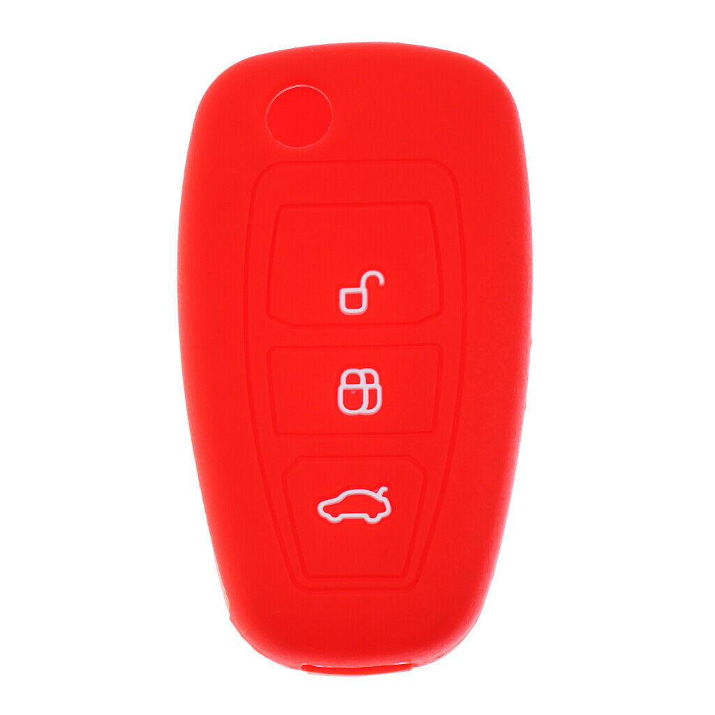 Silicone Car Key Shell Case Fob Cover Housing for Ford   Focus Red