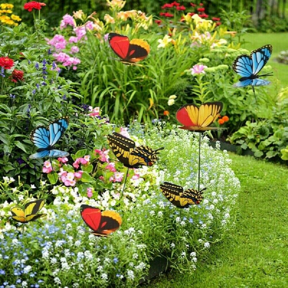 10pcs Butterfly Outdoor Yard Garden Flower Pot Decoration Lots