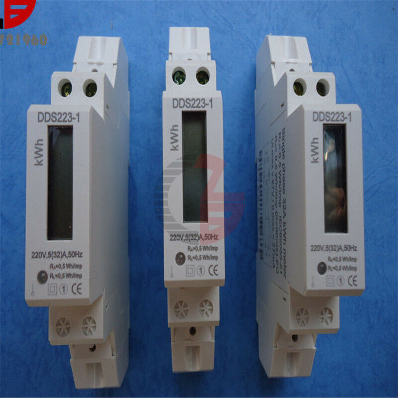 Digital LCD DDS223-1 220V 230V 32A AC DIN Rail Electric Kilo Watt Hour KWH Meter