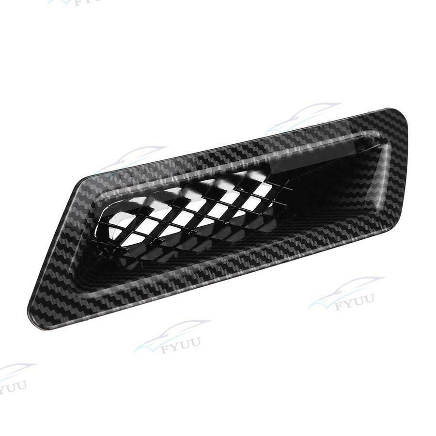 Glossy Carbon Fiber Look Universal Car Front Bumper Hood Air Vent Intake Duct