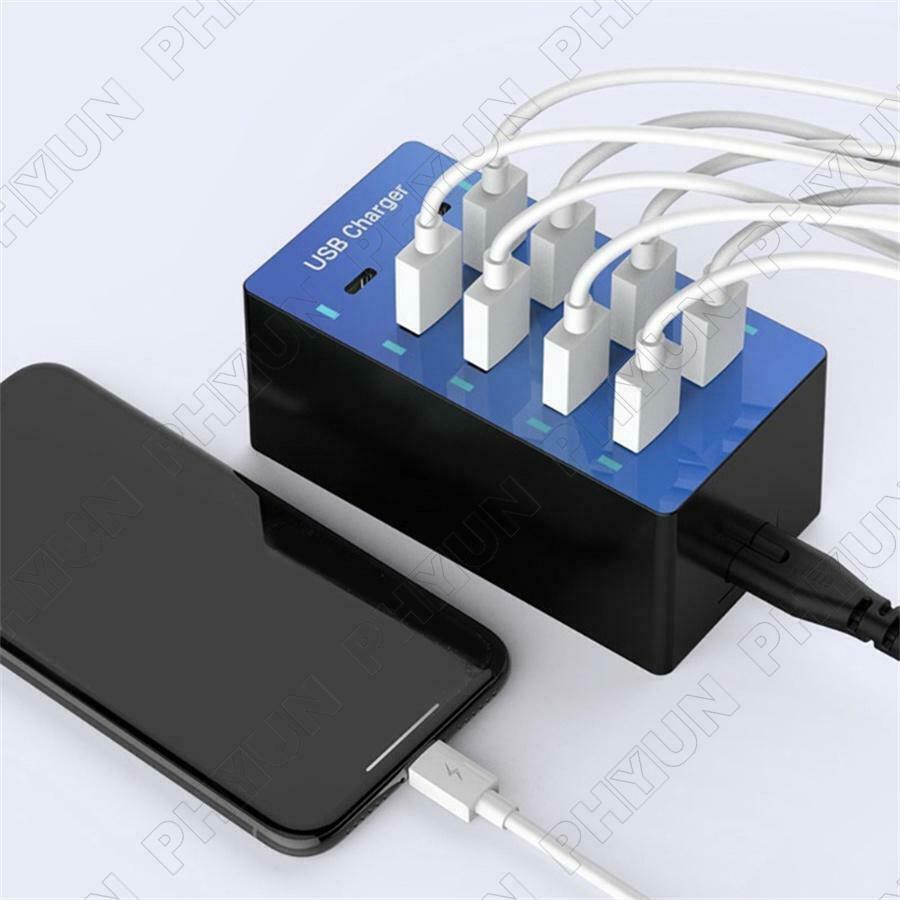 10-Port USB Charger Station with Rapid Charging Smart USB Port 2.4A 50W Power