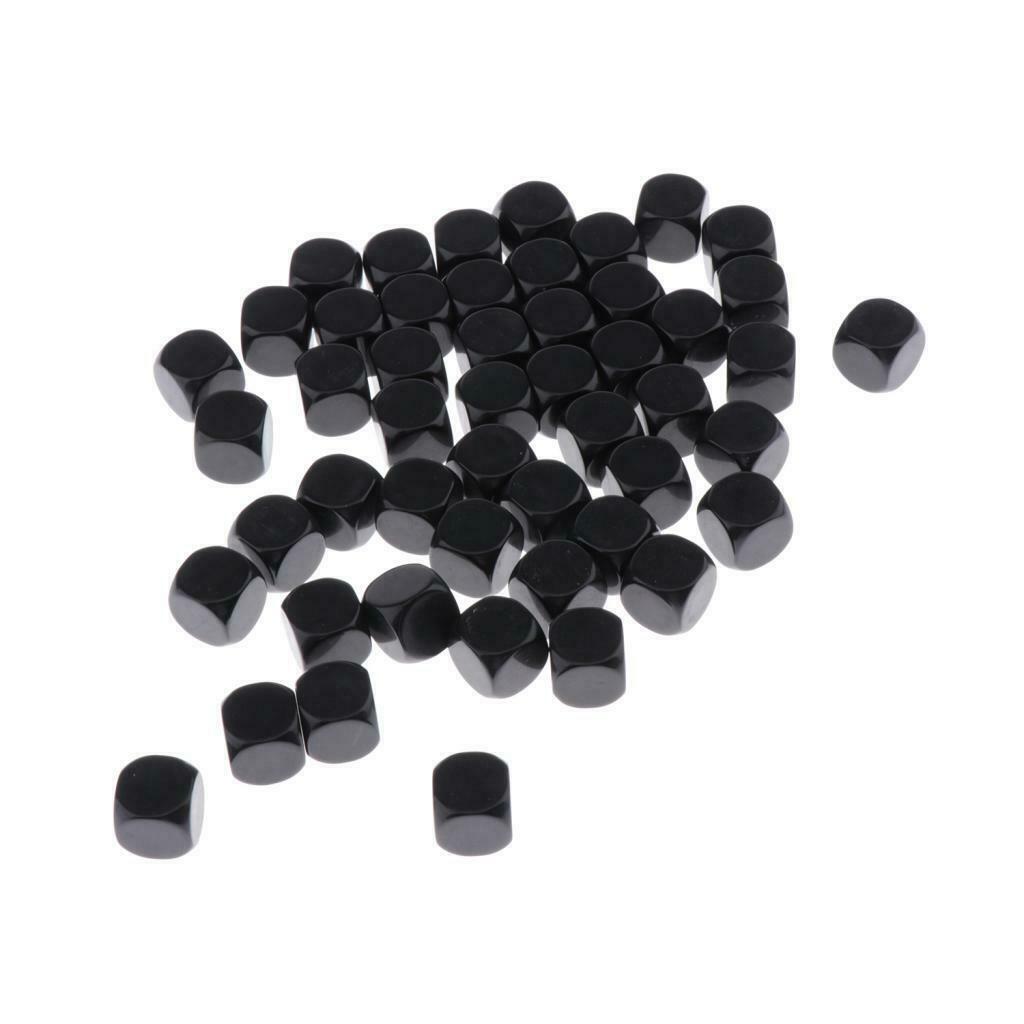 Lots 100 Plastic Black Blank D6 Dice for DND RPG Party Game Casino Supplies