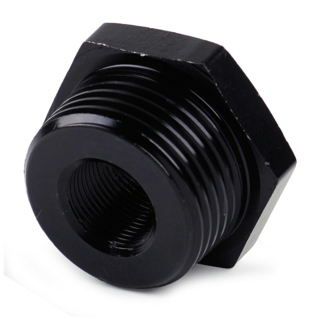Car 1/2-28 to 3/4 NPT Automotive Aluminum Oil Filter Threaded Adapter Knurled An