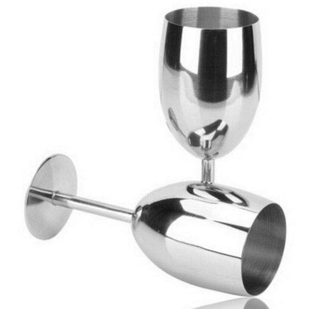 2 Pieces Stainless Steel Wine Cups Red Wine Glass Champagne