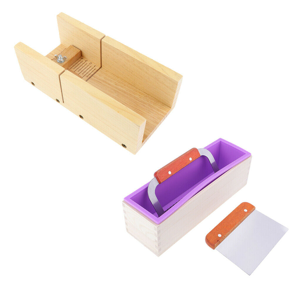 4pcs   Silicone   Soap   Mold   with   Soap   Cake   Cutter   Adjustable
