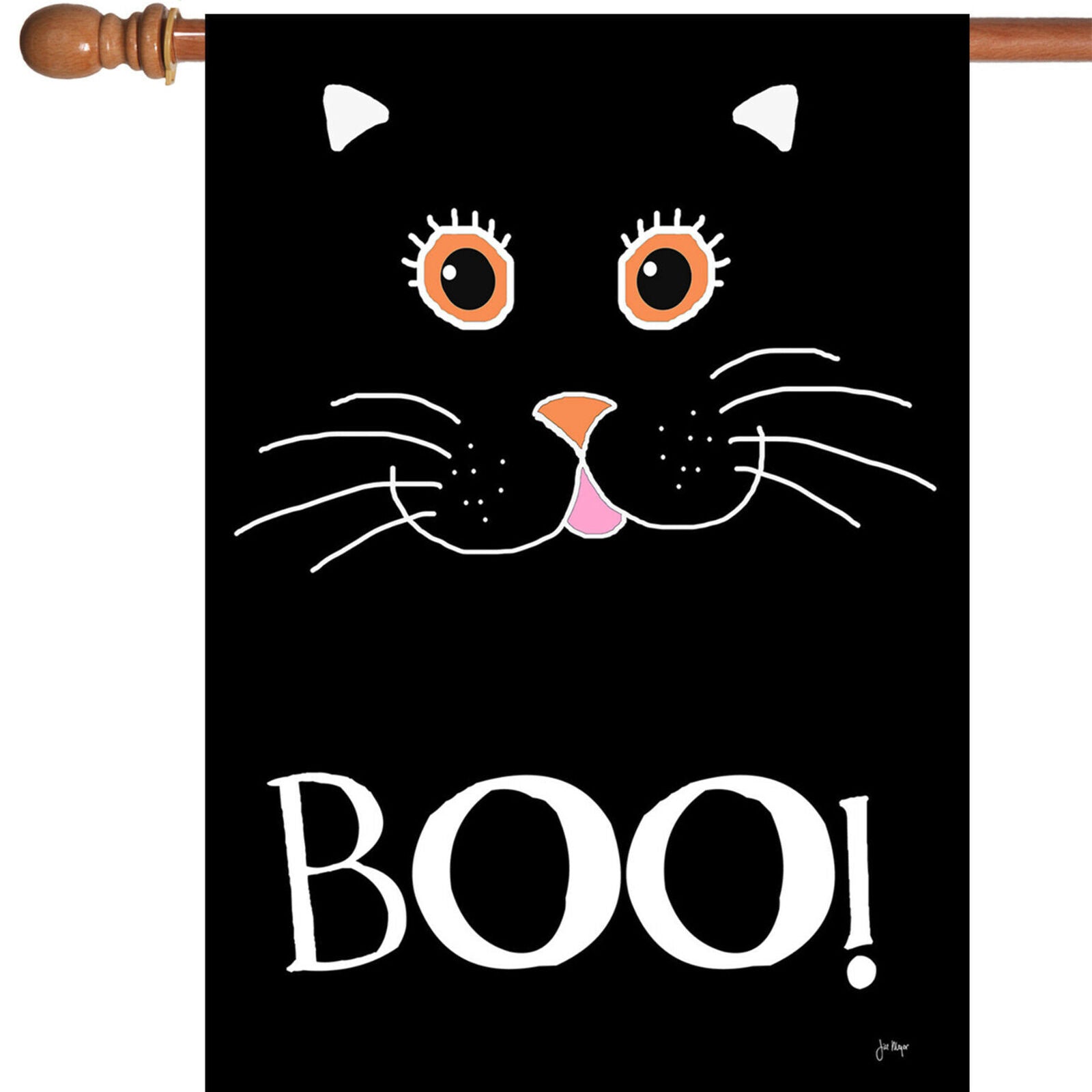 Toland Boo Cat 28 x 40 Cute Halloween Black Kitty House Flag