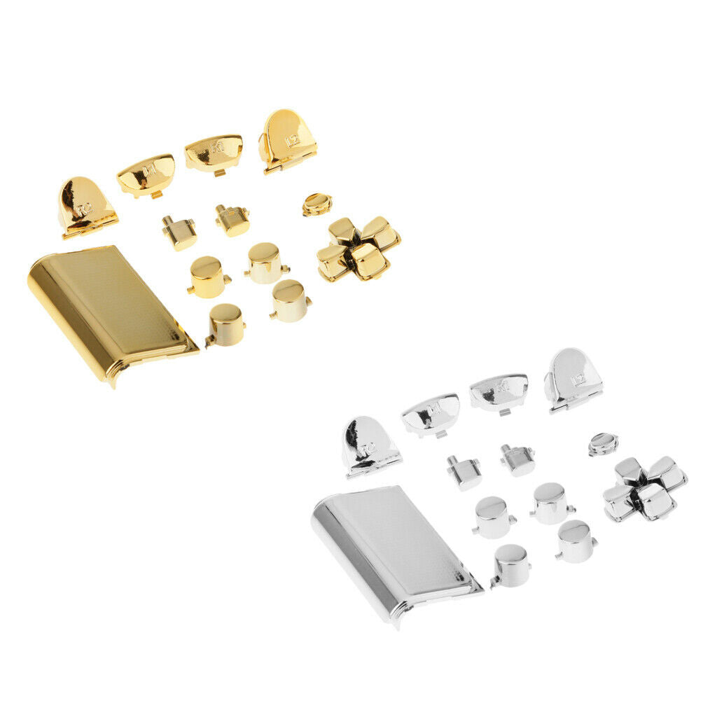 2Piece Replacement Chrome Plating Buttons and Touchpad for PS4 Controller