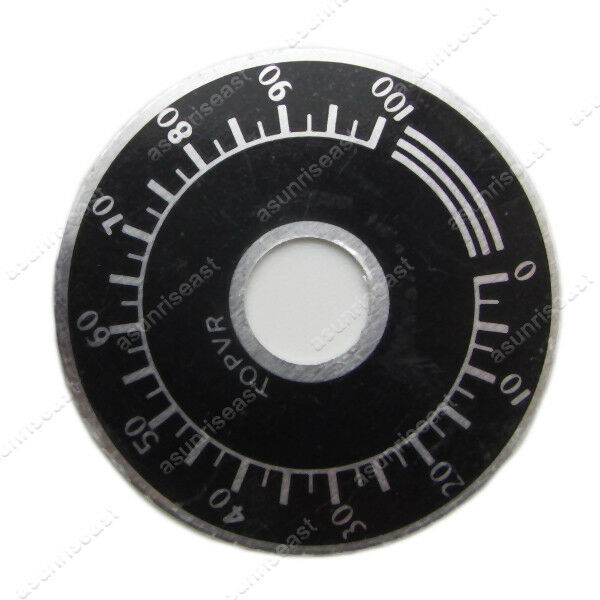 10 x Rotary Potentiometer Pot Knob Cap for 6mm Shaft + Counting Dial 0-100 Scale