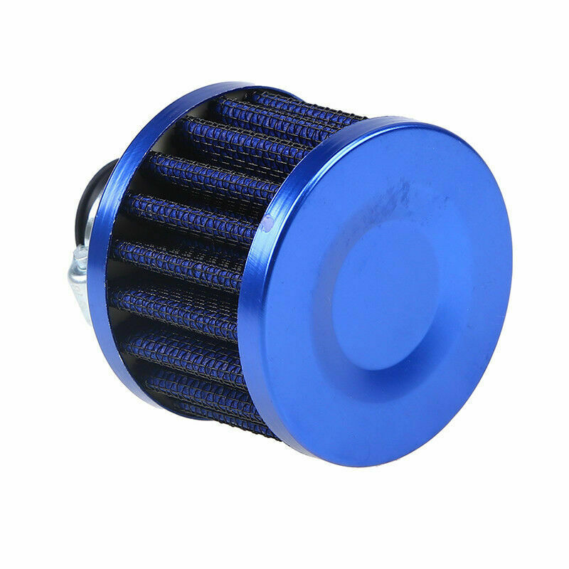 1x 12mm Car Cold Air Intake Filter Turbo Vent Crankcase Breather Filter SUV Blue