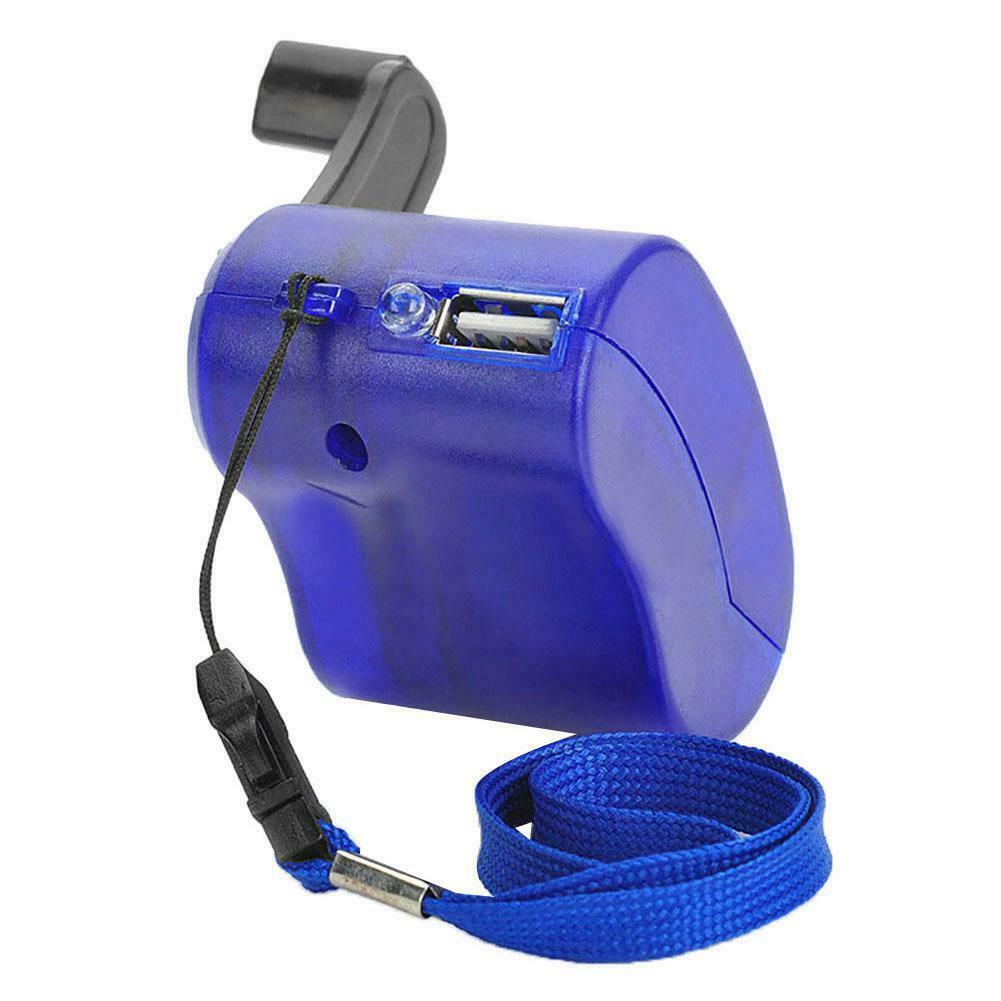 Hand Crank Emergency Power Phone Charger Manual Charging Dynamo Generator Blue