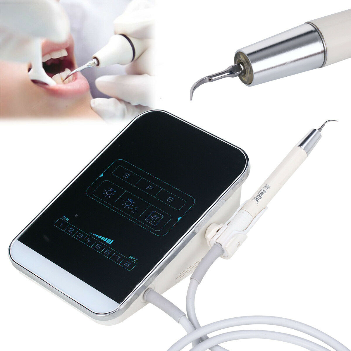 LED Dental Ultrasonic Piezo Scaler TouchScreen K3 Auto Scaling Perio Endo Scaler