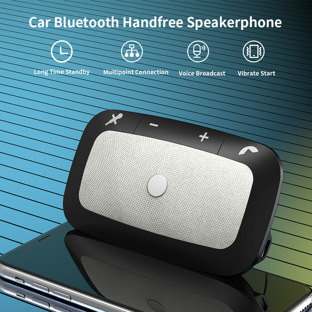 Wireless Bluetooth 5.0 Hands-free Car Kit Speakerphone Speaker Phone Sun Visor