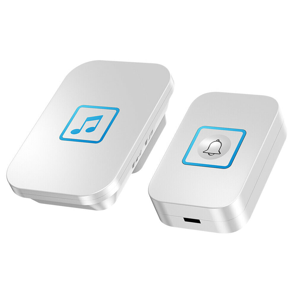 300M Portable Cordless RC Doorbells UK Plug 60 Songs 1x Emitter,1x Receiver